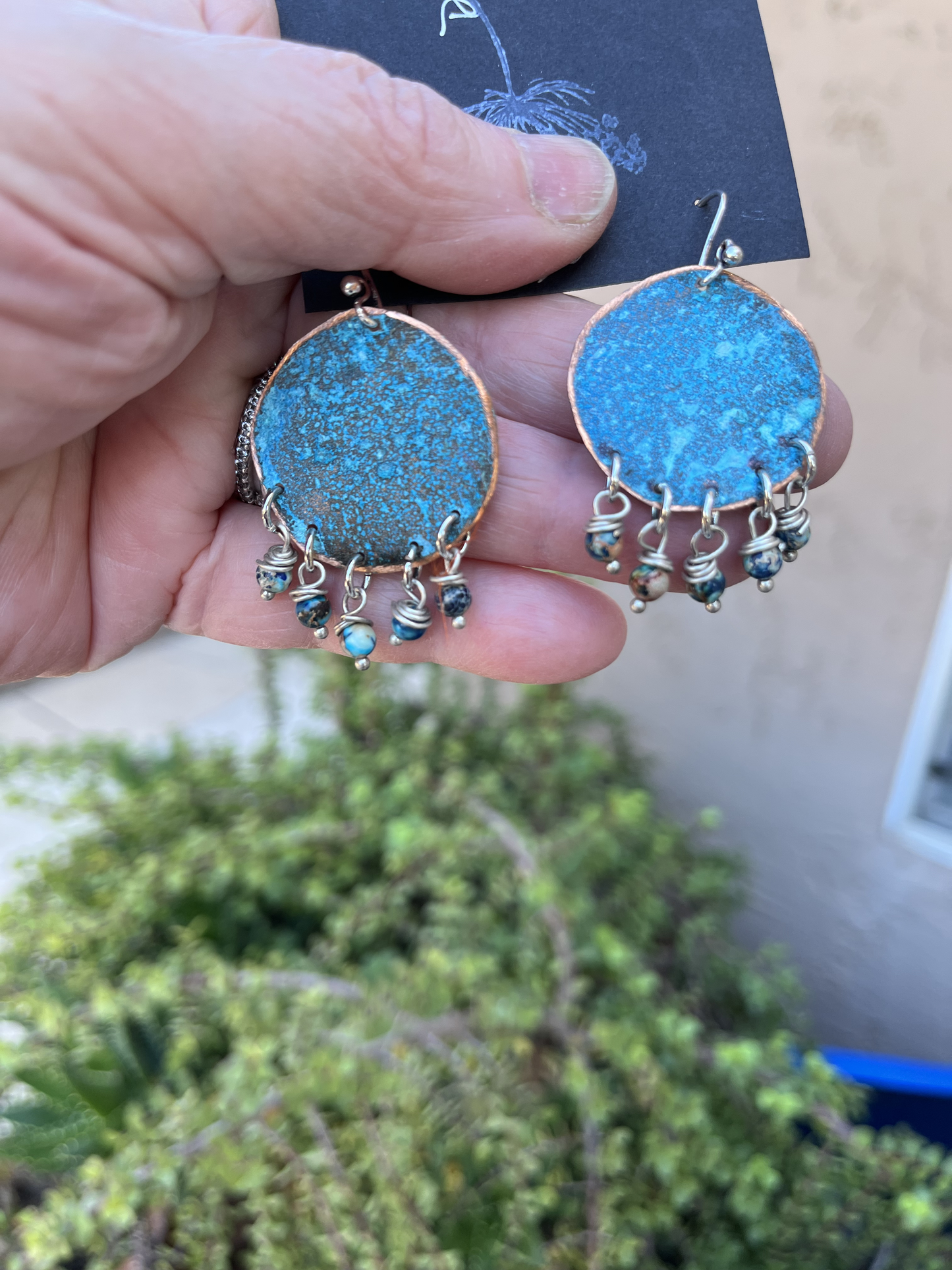 Copper Round Earrings