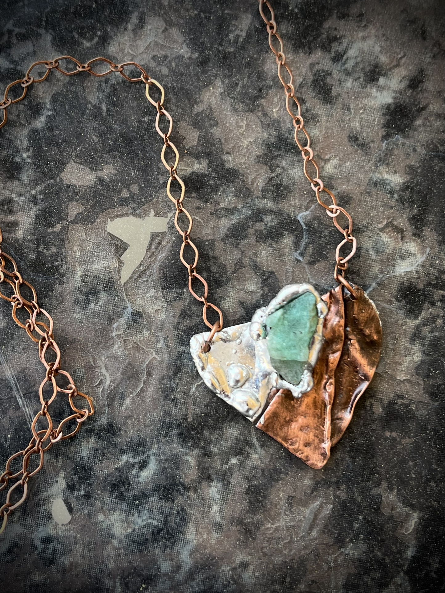 Delicate Amazonite Copper Pendant