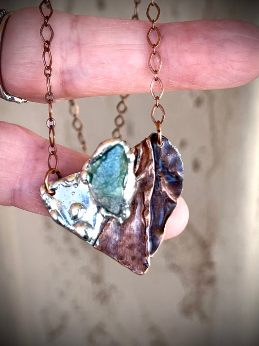 Delicate Amazonite Copper Pendant