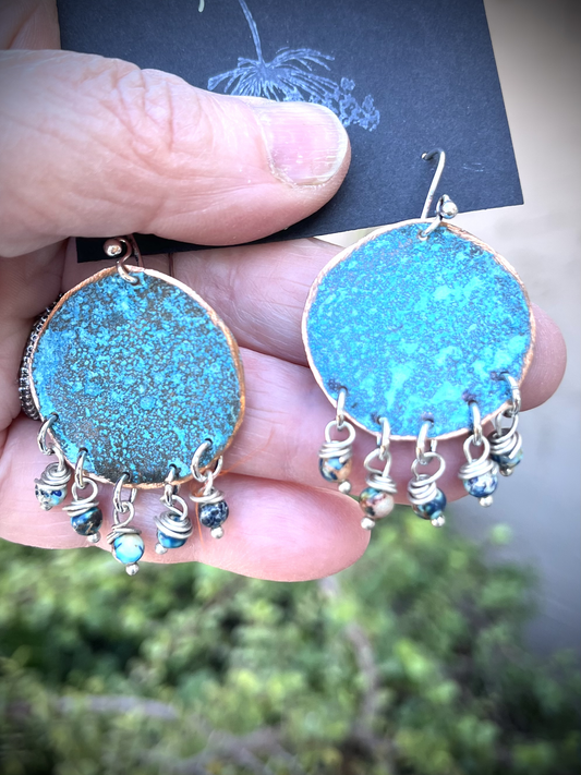 Copper Round Earrings