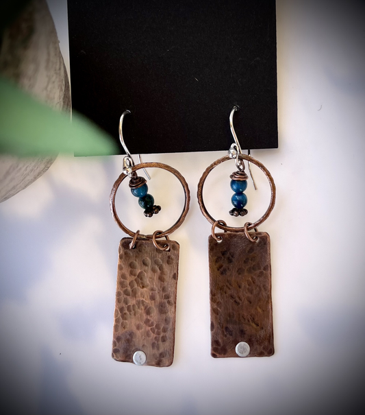 Copper Tiger Eye Earrings